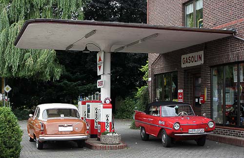 Original erhaltene Gasolin-Tankstelle in Bruchhausen-Vilsen